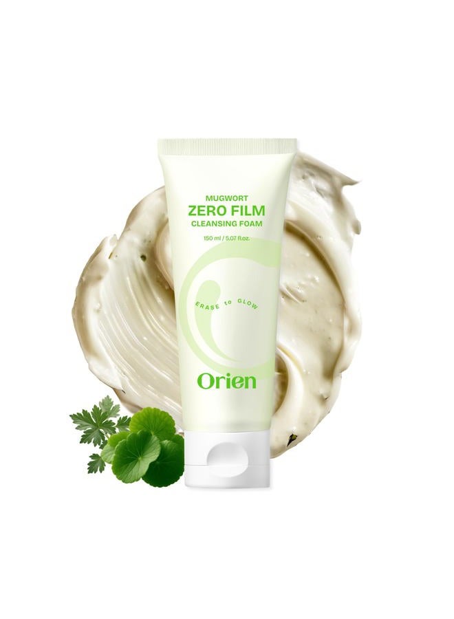 Orien Mugwort Zero Film Cleansing Foam 5.07 fl.oz, 150ml ㅣDaily Makeup Blackhead Removal No pore clogging Korean skincare double cleansing - Image 1